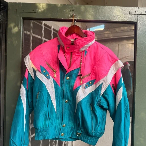 Descente Pink & Turquoise Ski Jacket - Picture 3 of 15